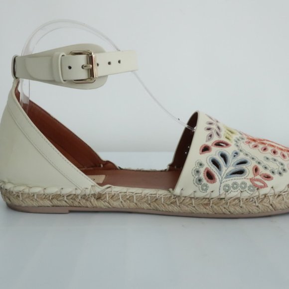 Valentino A Jour Espadrille Flats Ivory Laser Cut - Picture 3 of 8